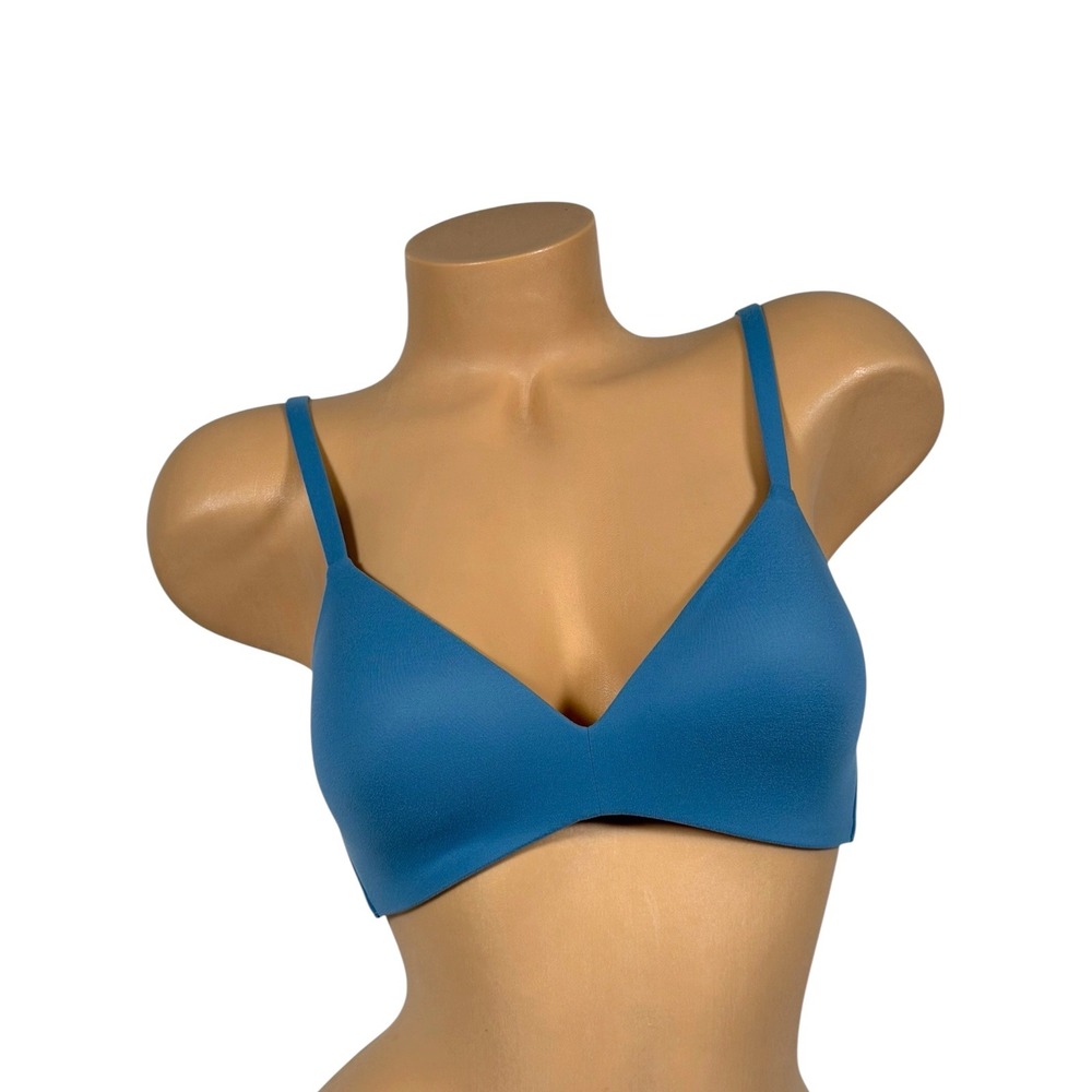 Wacoal How Perfect Wire Free Contour Bra 852189 Blue Wireless Padded Women's 36A